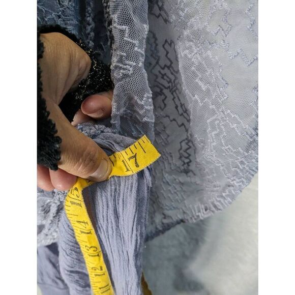 Free People Cold Shoulder Lace Boho Short Sleeve Blouse Top Lavender Purple XS - Picture 5 of 8